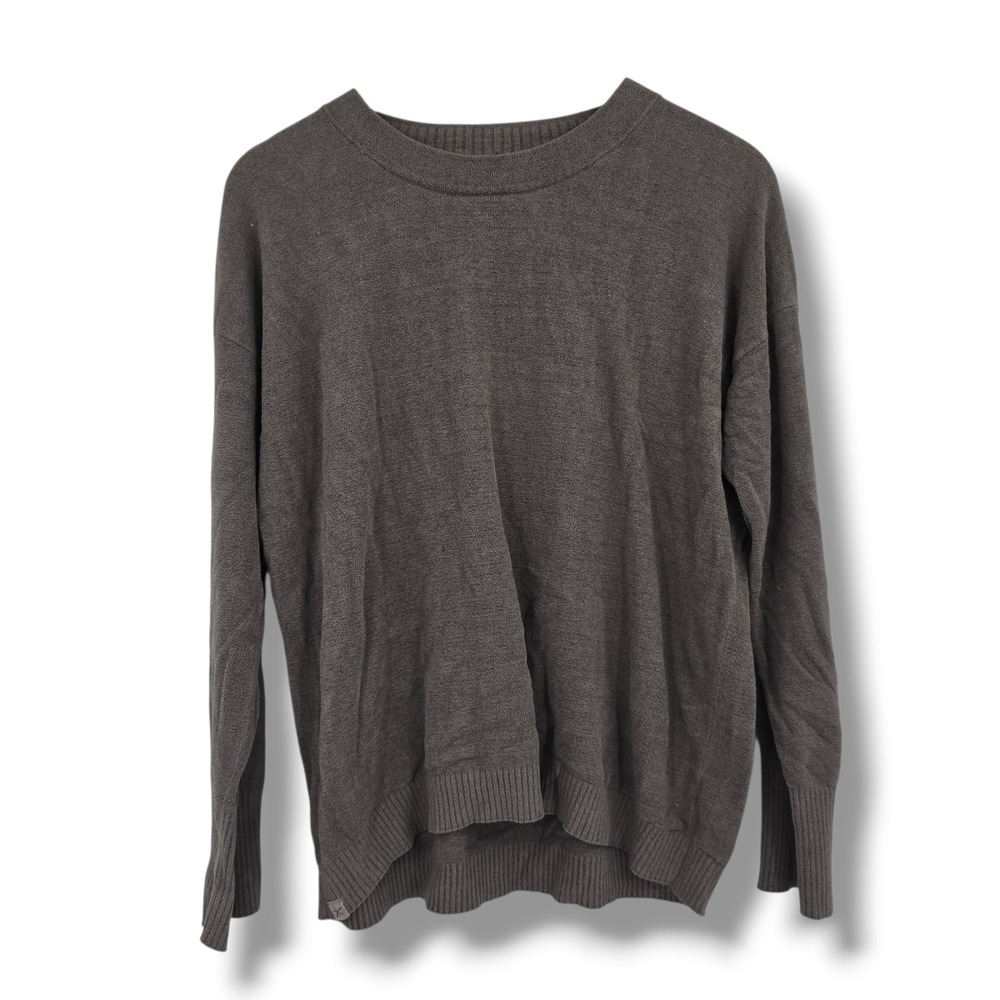 Barefoot Dreams CozyChic Ultra Lite Crew Neck Sweater Charcoal Grey Size Medium